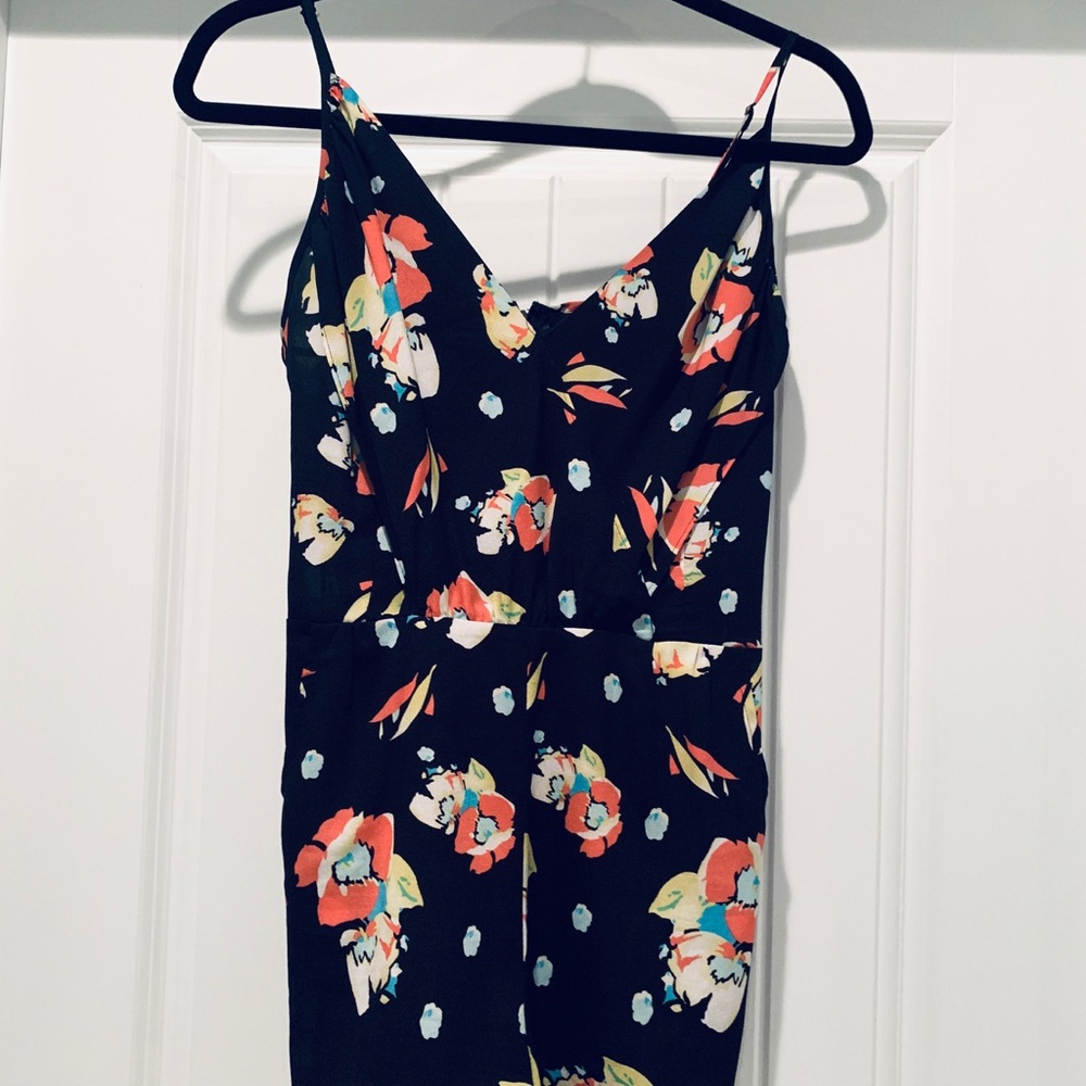 Yumi Kim Black Silk Floral Romper